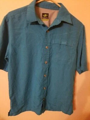 Nordic trac mens shirt size S teal blue 1 pocket cooling short sleeve  button up - Image 1 of 4
