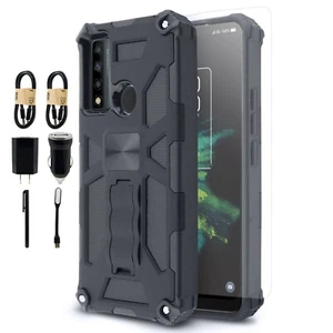 Pack+For TCL 20XE 20 XE Hybrid Magnetic Kickstand Phone Case Cover w/ Glass - Picture 1 of 22