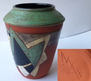 Vaso In Ceramica ART DECO Firmato Intorno Al 1920 K749 - Photo 1/12
