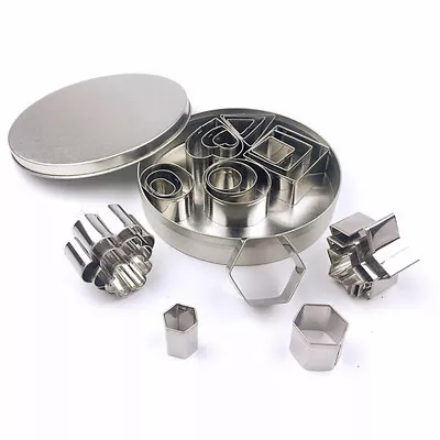 24x Polymer Clay Cutter Stainless Steel Geometry DIY Baking Tool Cutting Mold  - Image 1 of 4
