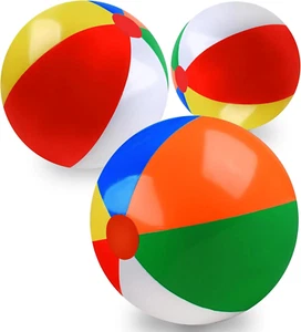 Beach Balls 3PCS, 16'' Inflatable Beach Balls for Kids Bulk, Swimming Pool Toys - Picture 1 of 12