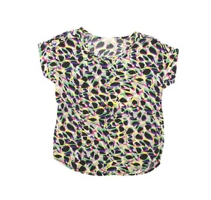 Soprano Girls Top Size 7-8 Studded Shoulder Detail Woven Multicolor NWD B32 - Picture 1 of 2
