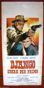 Django Spara per Primo {Glenn Saxson} Italian Film Poster Locandina 60s - Picture 1 of 1