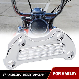 Chrome 1" Upper Handlebar Riser Top Clamp Cover For Harley Dyna Sportster 1000