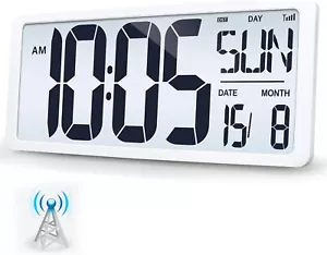 KRSTIR Atomic Orologio da Parete Digitale Ricaricabile Display 24 Ore 17" - Bianco - Foto 1 di 8