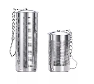 2 Pcs Stainless Steel Tea Infuser Strainer Set - Fine Mesh Ball with Chain Hook - Picture 1 of 11