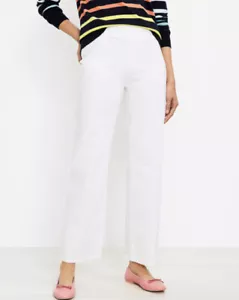 NWT LOFT Women's Tall Frayed Straight Leg Crop Pants - White - Size 12 Tall - Picture 1 of 3