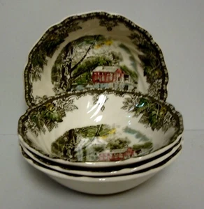 Johnson Brother FRIENDLY VILLAGE Coupe ciotole per cereali SET DI QUATTRO MADE IN ENGLAND - Foto 1 di 3