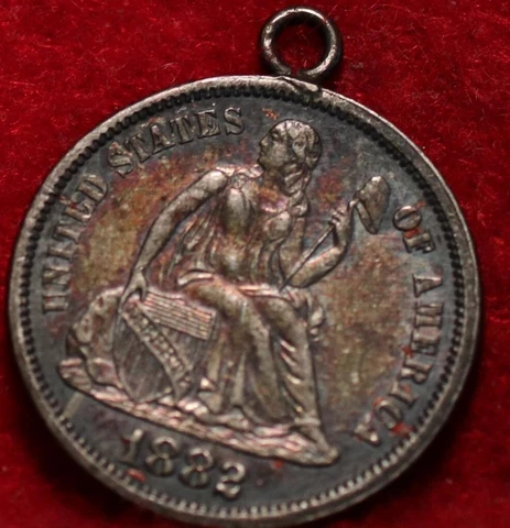 1882  Silver  Seated  Liberty  Dime  Love Token - Very  High Grade Cover