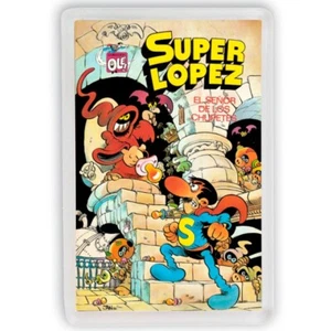 SUPER LOPEZ - EL SEÑOR DE LOS CHUPETES COMIC TEBEO MAGNET IMAN NEVERA - Imagen 1 de 3