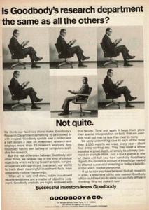 1968 Vintage Print Ad If Goodbody's research department the same as all others - Picture 1 of 2