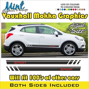 VAUXHALL MOKKA SUV Crossland Sport Rayas Calcomanías Adhesivas Gráficos SIN P&P 016 - Imagen 1 de 4