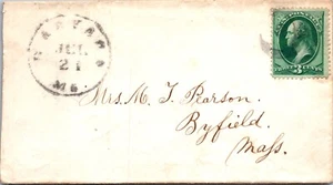 UNITED STATES EARLY POSTAL HISTORY COVER 3 CENTS STAMP ADDR BYFIELD CANC - Picture 1 of 2
