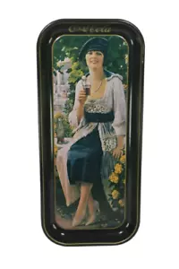 Vintage 1973 Coca Cola Tablett Dame im blauen Kleid Reproduktion von 1921 Werbekunst - Bild 1 von 9