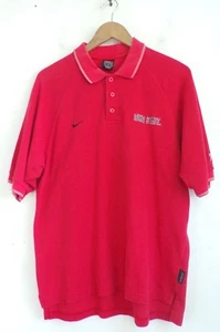 NIKE OHIO STATE Mens Red Pullover Polo Shirt Size Medium - Picture 1 of 5