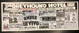 Signed Original Fred Negro Greyhound Hotel Melbourne Flyer Ad Art punk rock gig - Picture 1 of 6