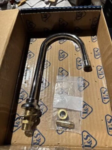 T&S Brass B-0521 Deck Mount Gooseneck Faucet Non Splash Aerator Free Shipping - Picture 1 of 4