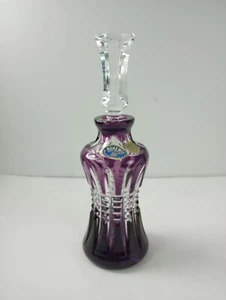Bohemian Amethyst Cut Glass Decanter Vinegar Oil  - Picture 1 of 8