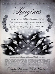 1957 Longines Wittnauer Watch Company Vintage Print Ad Ladies Christmas Watches - Picture 1 of 1