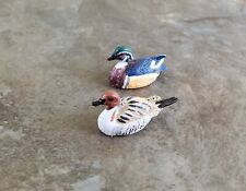 Dollhouse Miniature Duck Decoys Set/2 Brightly Colored Swimming Ducks 1 12