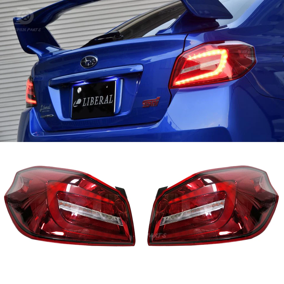 Fit Subaru WRX STI Tail Lights LED Tail Light Sequential Signal Red Smoke 14-21 - Image 1 of 1