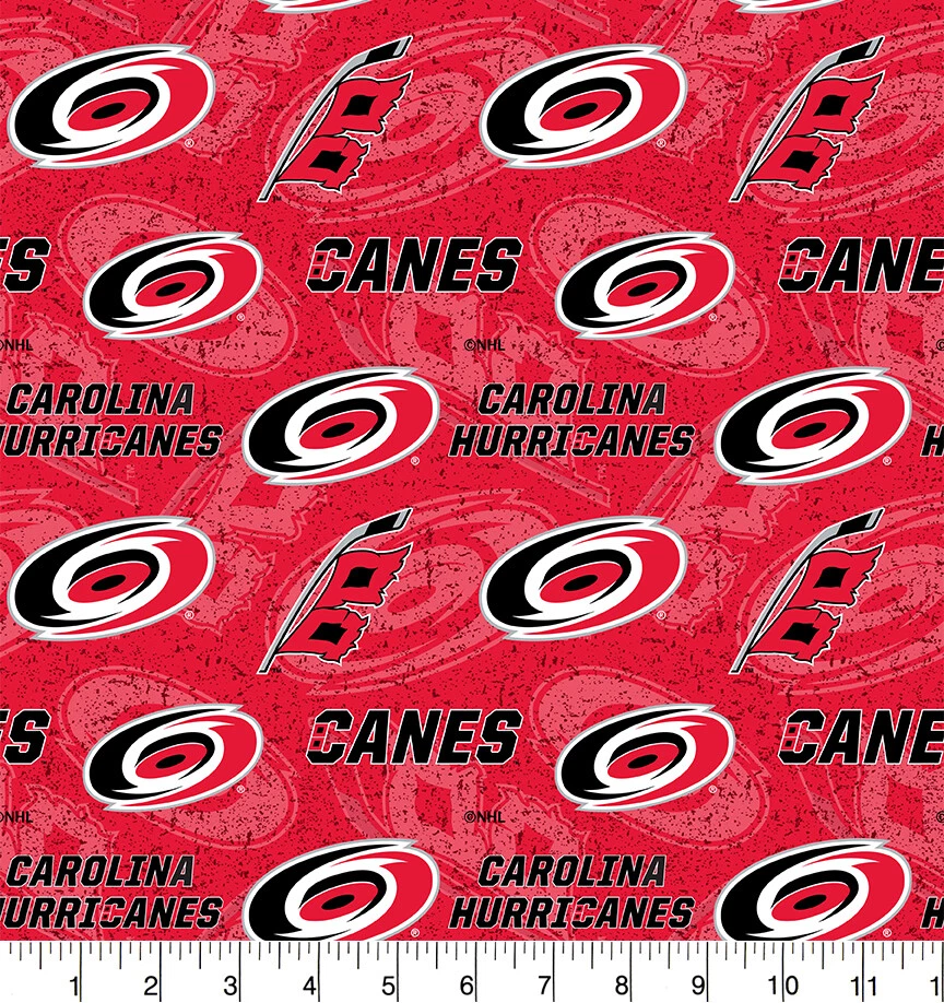 Carolina Hurricanes Cotton Fabric Tone on Tone-NHL Cotton Fabric By The Yard - Image 1 of 1