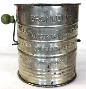 Bromwells Measuring Sifter 3 Cup Fully Functioning Antique Vintage USA Made - Picture 1 of 3