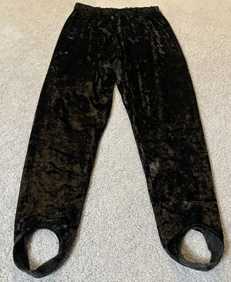 Pantalones estribo imagen años 70 18/20 negro terciopelo atleta gótico Foto 1 de 4