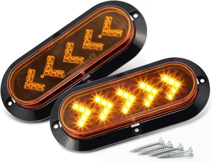 TMH (Pack of 2 6 Inch Oval ARROW Amber Light Turn Signal Tail Indicator - Bild 1 von 6