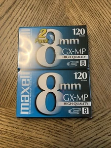 Lot de 2 bandes vidéo vierges pour caméscope Maxell 8 mm GX-MP 8 120 neuves scellées - Photo 1 sur 2