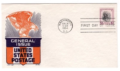 #832c Presidential Series $1 Woodrow Wilson 1954 FDC - Ken Boll Cachet Craft - Image 1 of 2