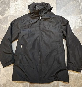 Chaqueta Abrigo Impermeable Marca Since 1948 Para Hombre Mediana Doble Cremallera Negra con Capucha - Imagen 1 de 16