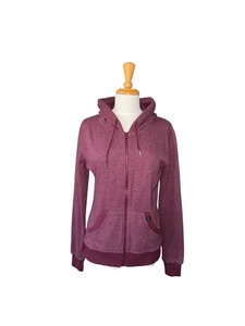 PACT APPAREL Algodón Orgánico Cremallera Completa Sudadera con Capucha con Bolsillos Mate Borgoña Damas Talla L - Imagen 1 de 8
