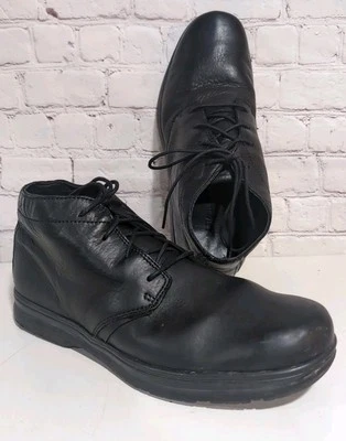 Sobremesa LL Bean Tek 2.5 masculina tamanho 10 couro preto com cadarço conforto botas chukka  - Imagem 1 de 4
