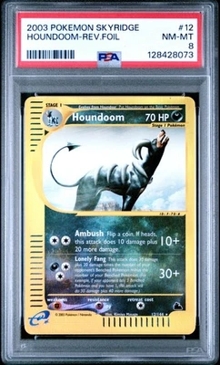 PSA 8 Houndoom 12/144 Skyridge Reverse Holo Rare Pokemon Card - Image 1 of 2