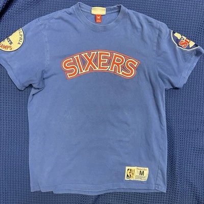 Mitchell & Ness Philadelphia 76ers Sixers NBA Blue T Shirt Size M  1983 Champs - Image 1 of 4