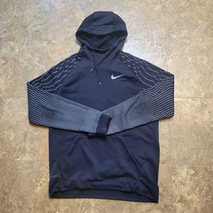 Nike Dri-Fit Hoodie Mens Medium M Black Long Sleeve Pullover Athleisure - Picture 1 of 10