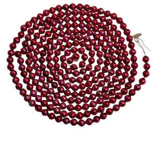 Vintage 1950er Weihnachten 1/4" ROT Quecksilber Glasperlen Girlande 100" - Bild 1 von 4