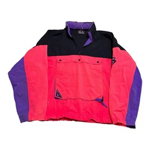 Vintage 90s Gotcha Surf Shell Neon Multicolor Lightweight Jacket Men’s Large - Picture 1 of 6