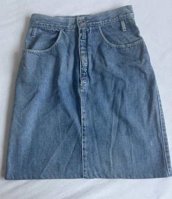 Vintage 90s Esprit Sport Denim Midi Skirt Size 9 Soft Pockets - Image 1 of 4
