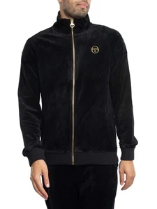 Sergio Tacchini Men's Court Velour Track Jacket, Black - Picture 1 of 6