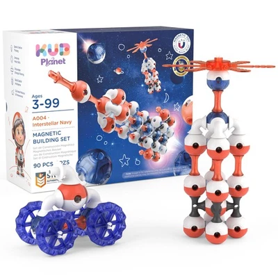 Juego de construcción magnético KUB Planet juego de bloques magnéticos 90 piezas juguete STEM para niños Foto 1 de 4