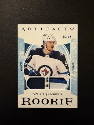 2022-23 UD Artifacts DYLAN SAMBERG ROOKIE #187 BLUE DUAL TRIPLE PATCH /49 - Image 1 of 2
