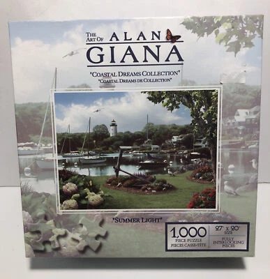 The Art Of Alan Giana Summer Light Lighthouse 27” X 20” 1,000 Piece Puzzle NEW - Image 1 of 4