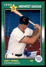 1990 Grand Slam Midwest League All-Stars Joey James Clinton Giants #36