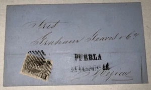 Puebla 2 Reales Cover To México September 1863 French Occupation Cancel Ex Bash - Picture 1 of 4