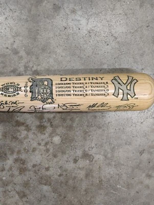 Grabado láser 2006 Detroit Tigers ALDS Champions vs NY Yankees Bat Destiny Foto 1 de 4