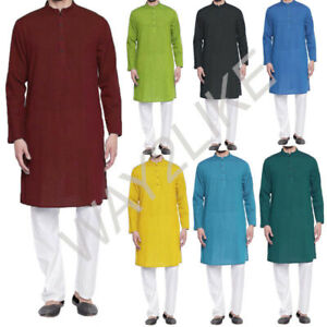 Men's Kurta With Pajama Set Cotton Traditional Festival Season Any Occasion
