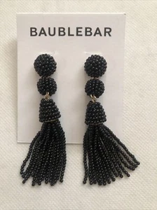 Baublebar Granita Tassel Drop Earrings Black NWT - Picture 1 of 12