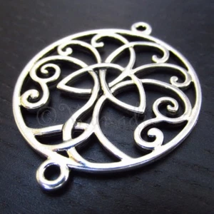 Colgantes enchapados en plata envejecida Árbol de la Vida Celta 49 mm C1963 - 2, 5 o 10 piezas - Imagen 1 de 3
